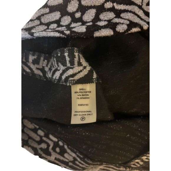 Calvin Klein Women’s Dress Size 8P Black Gray Abstract Print Short Sleeve - Picture 14 of 16